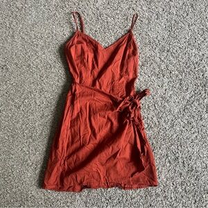 Abercrombie & Fitch Rust Red Wrap Tank Mini Dress Small